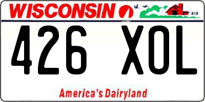 WI license plate 426XOL