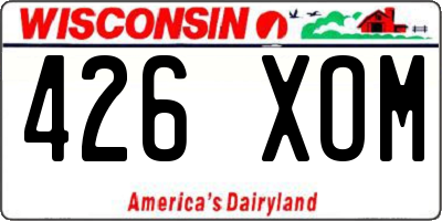 WI license plate 426XOM