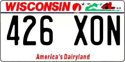 WI license plate 426XON