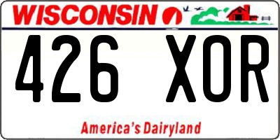 WI license plate 426XOR