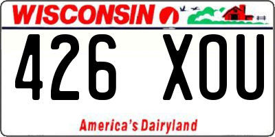 WI license plate 426XOU