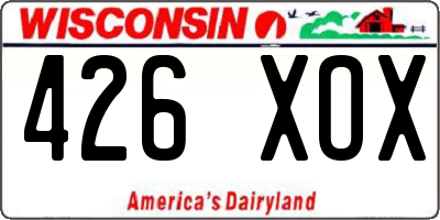 WI license plate 426XOX