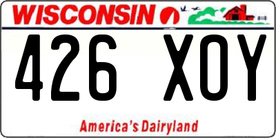 WI license plate 426XOY