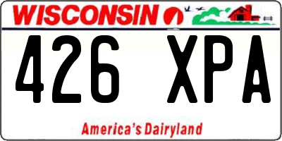 WI license plate 426XPA