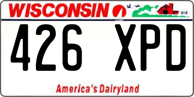 WI license plate 426XPD