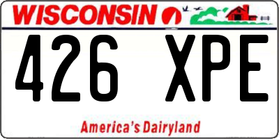WI license plate 426XPE