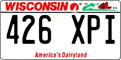 WI license plate 426XPI