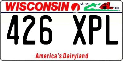WI license plate 426XPL