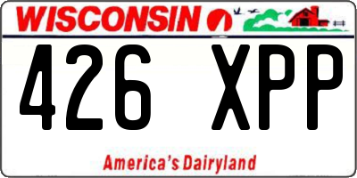 WI license plate 426XPP