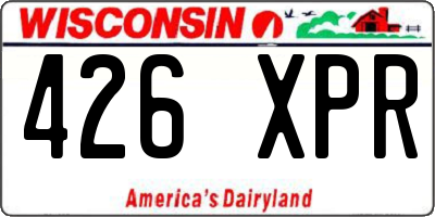 WI license plate 426XPR