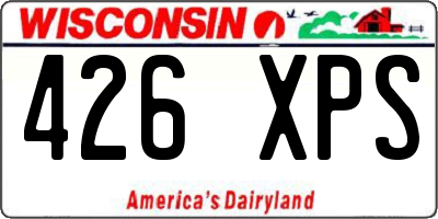 WI license plate 426XPS