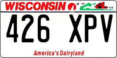 WI license plate 426XPV