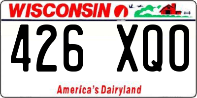 WI license plate 426XQO