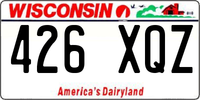 WI license plate 426XQZ
