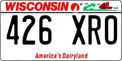 WI license plate 426XRO