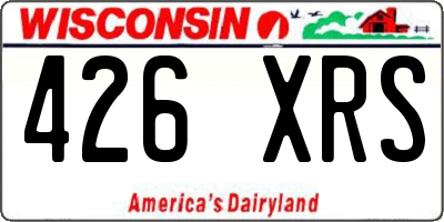 WI license plate 426XRS