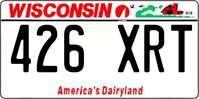 WI license plate 426XRT