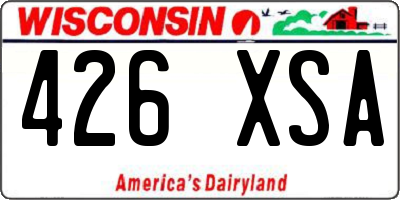 WI license plate 426XSA