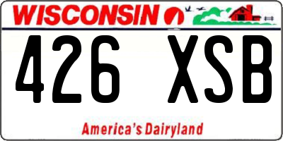 WI license plate 426XSB