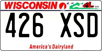 WI license plate 426XSD