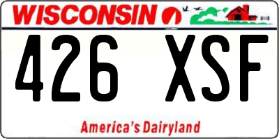 WI license plate 426XSF