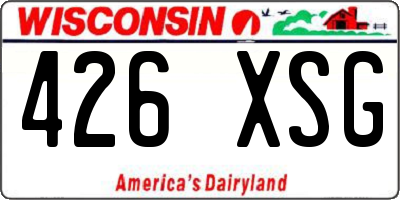 WI license plate 426XSG