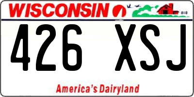 WI license plate 426XSJ
