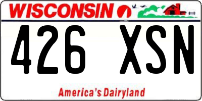 WI license plate 426XSN