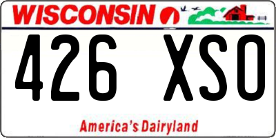 WI license plate 426XSO
