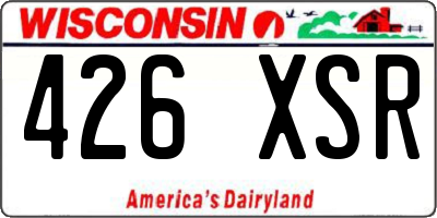 WI license plate 426XSR