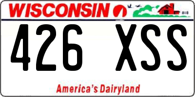 WI license plate 426XSS