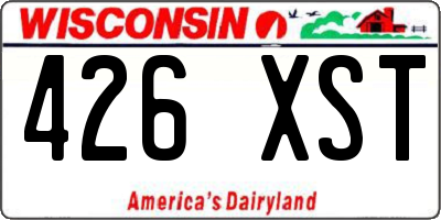 WI license plate 426XST