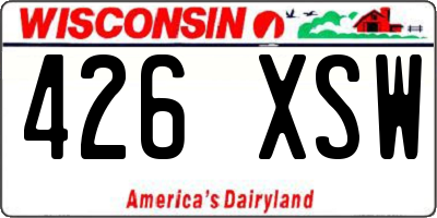 WI license plate 426XSW
