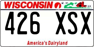 WI license plate 426XSX