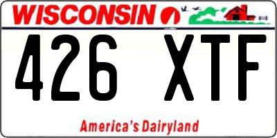 WI license plate 426XTF