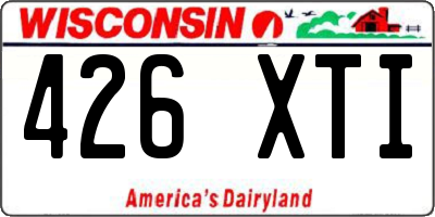WI license plate 426XTI