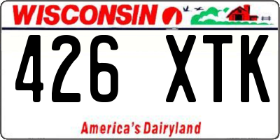 WI license plate 426XTK