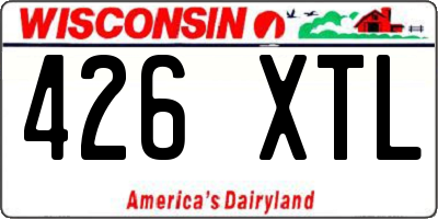WI license plate 426XTL