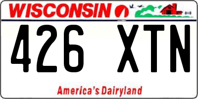 WI license plate 426XTN