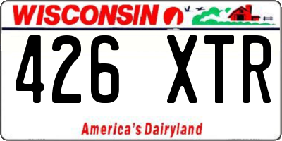 WI license plate 426XTR