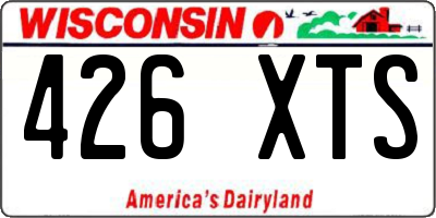 WI license plate 426XTS