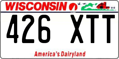 WI license plate 426XTT