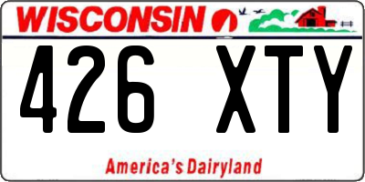 WI license plate 426XTY