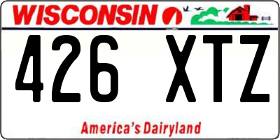 WI license plate 426XTZ