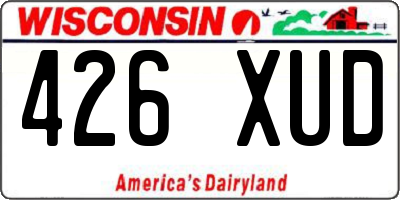 WI license plate 426XUD