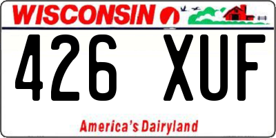 WI license plate 426XUF