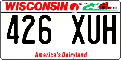 WI license plate 426XUH