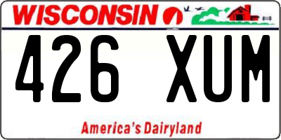WI license plate 426XUM