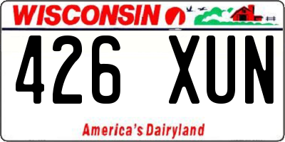 WI license plate 426XUN