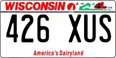 WI license plate 426XUS